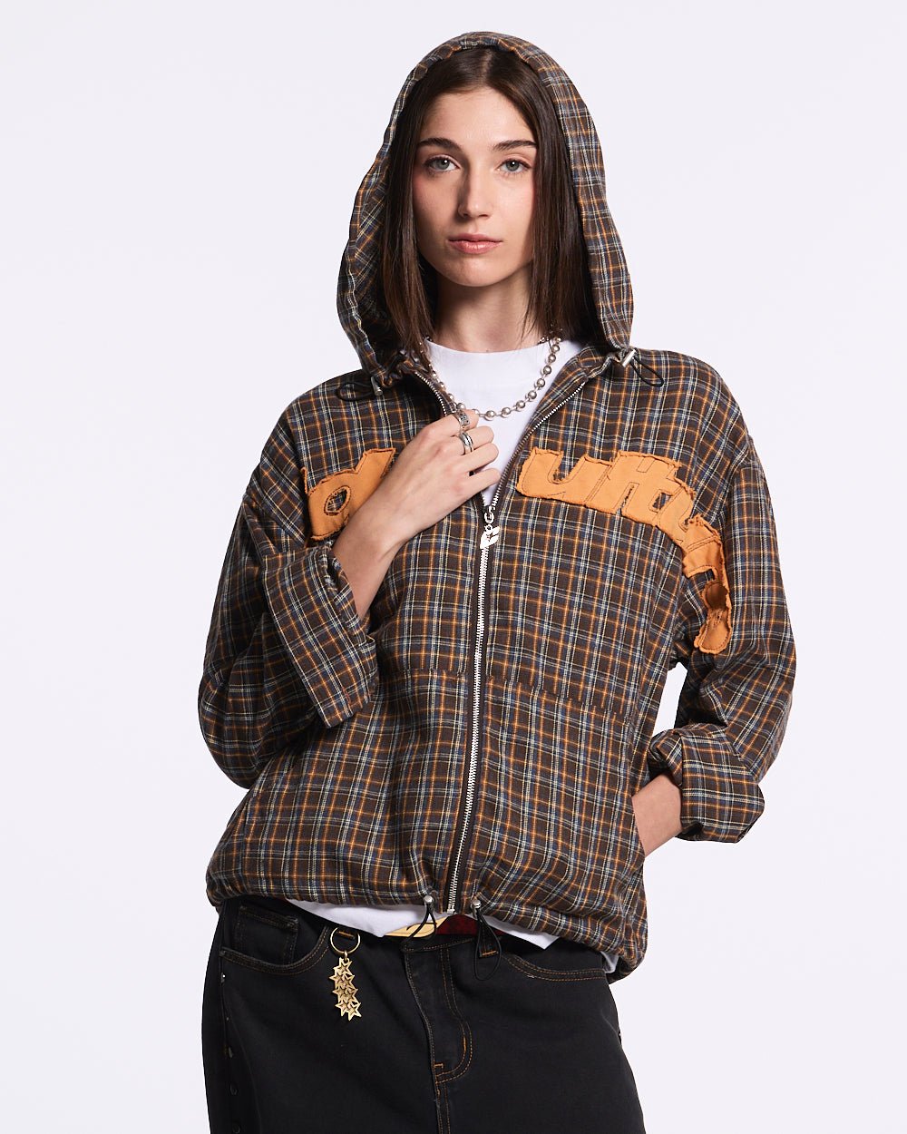 MEMPHIS HOODIE SHIRT ORANGE UND BLAU