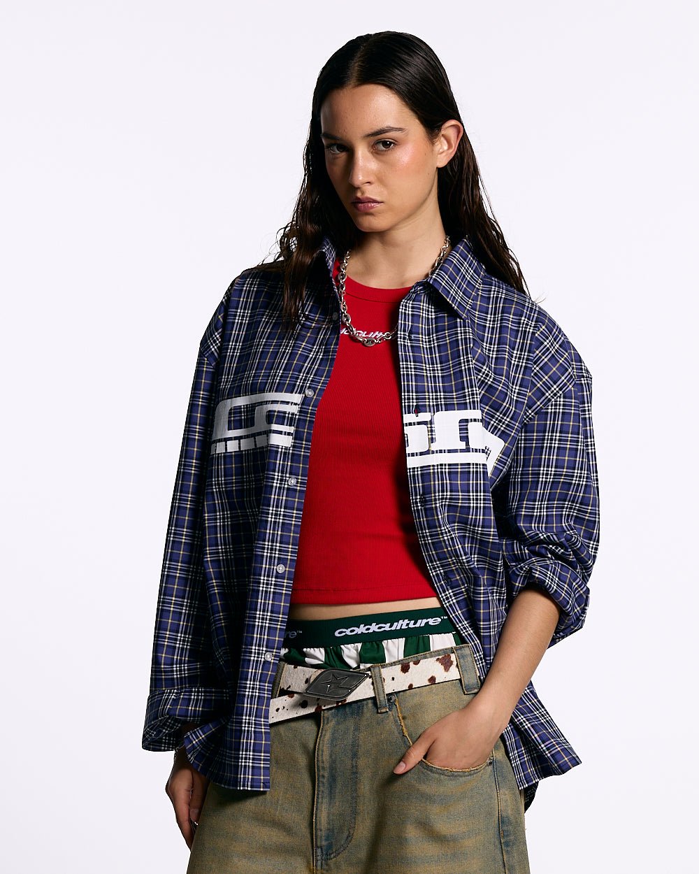 GRID SHIRT TARTAN DUNKELBLAU/GRAU