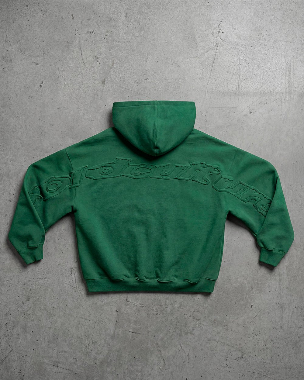DISTRESS GEBRÖCKELTER HOODIE GRÜN