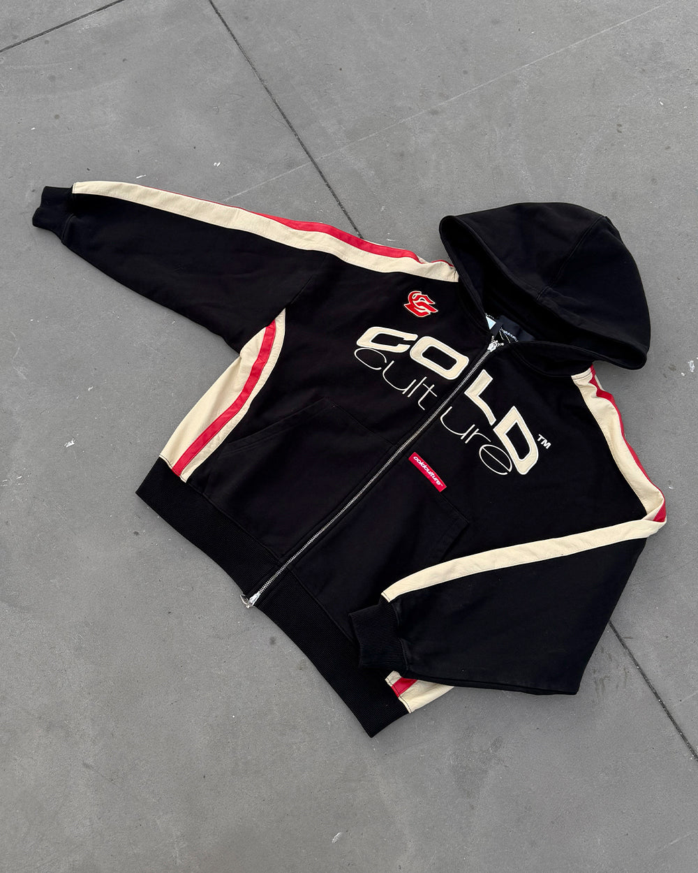 BIKER ZIP HOODIE SCHWARZ