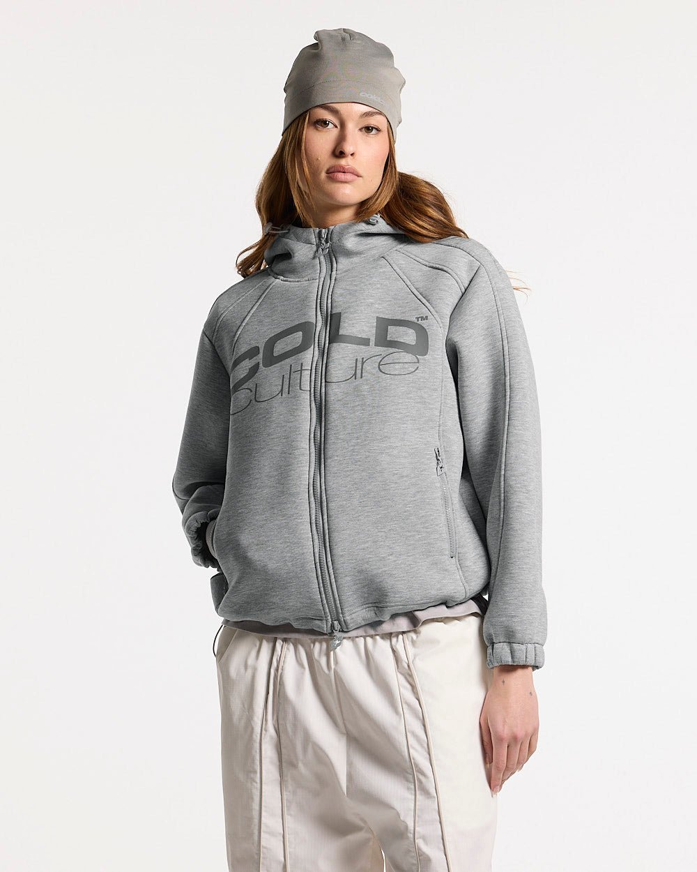 SCUBA ZIP HOODIE GRAU
