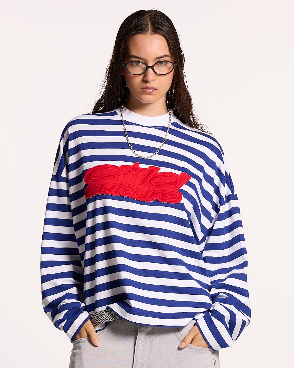 PARDON ME LONGSLEEVE WEIß UND DUNKELBLAU