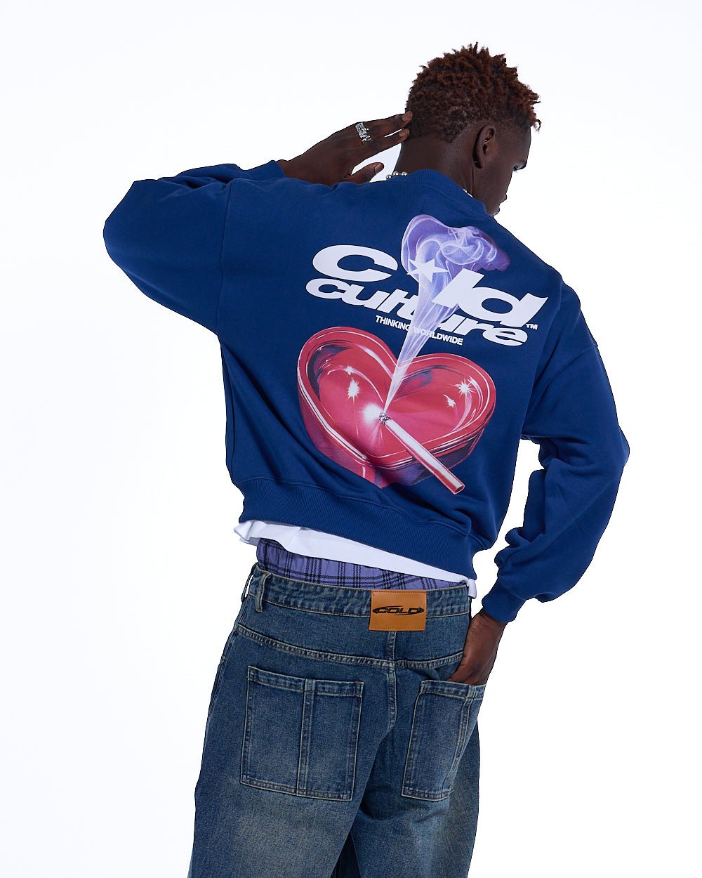HERZ ASHTRAY CREWNECK DUNKELBLAU