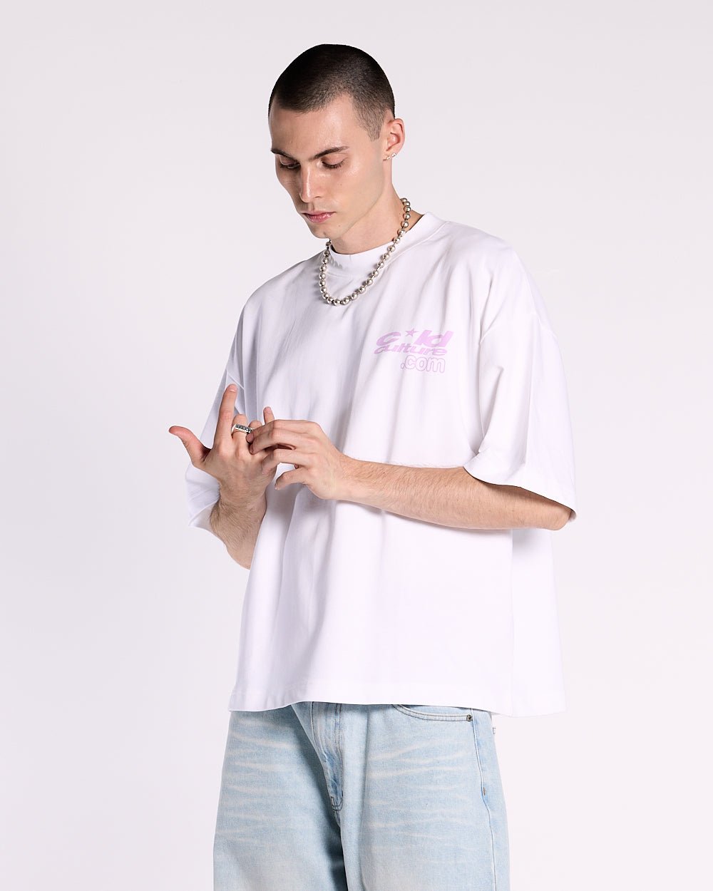LACE UP TEE WEISS
