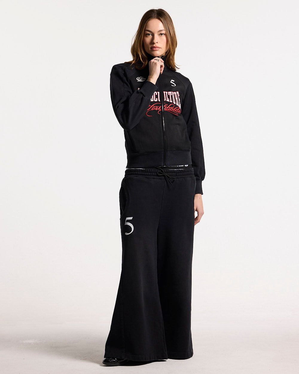 NIA SET ZIP UP SCHWARZ