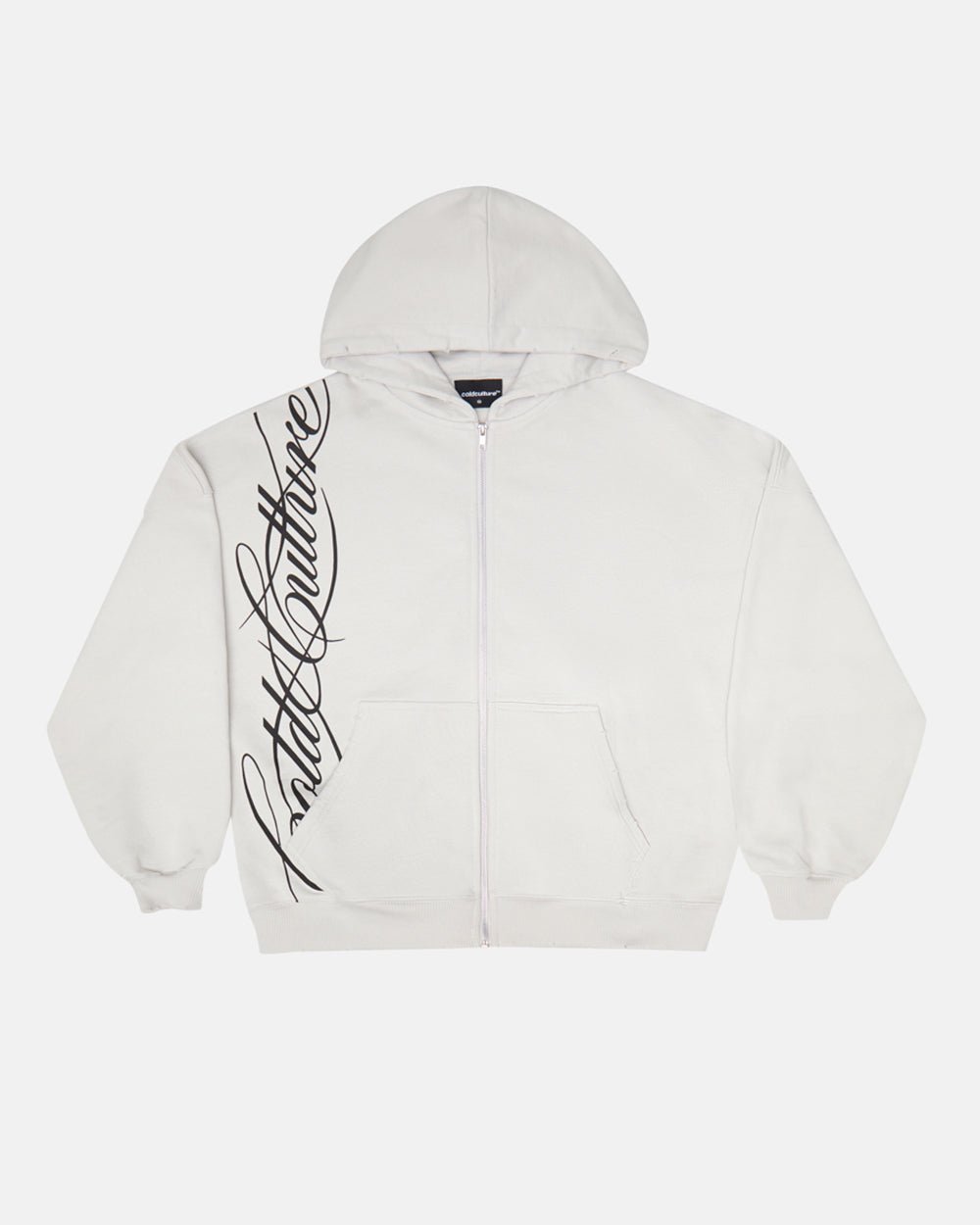 SCRIPT ZIP HOODIE LEICHT GRAY