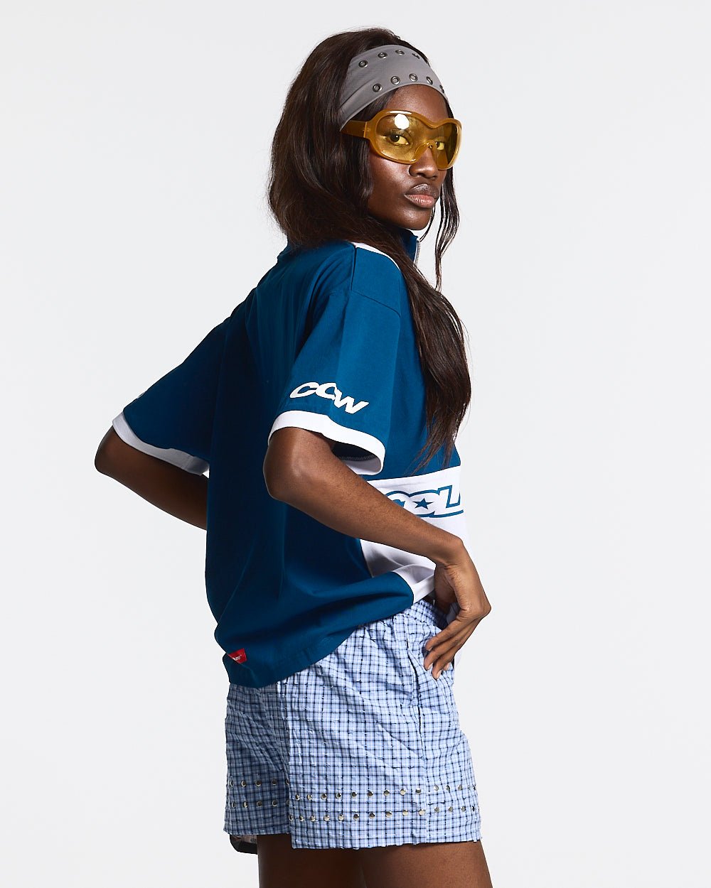 PANELS POLO TEE WEIß UND BLAU