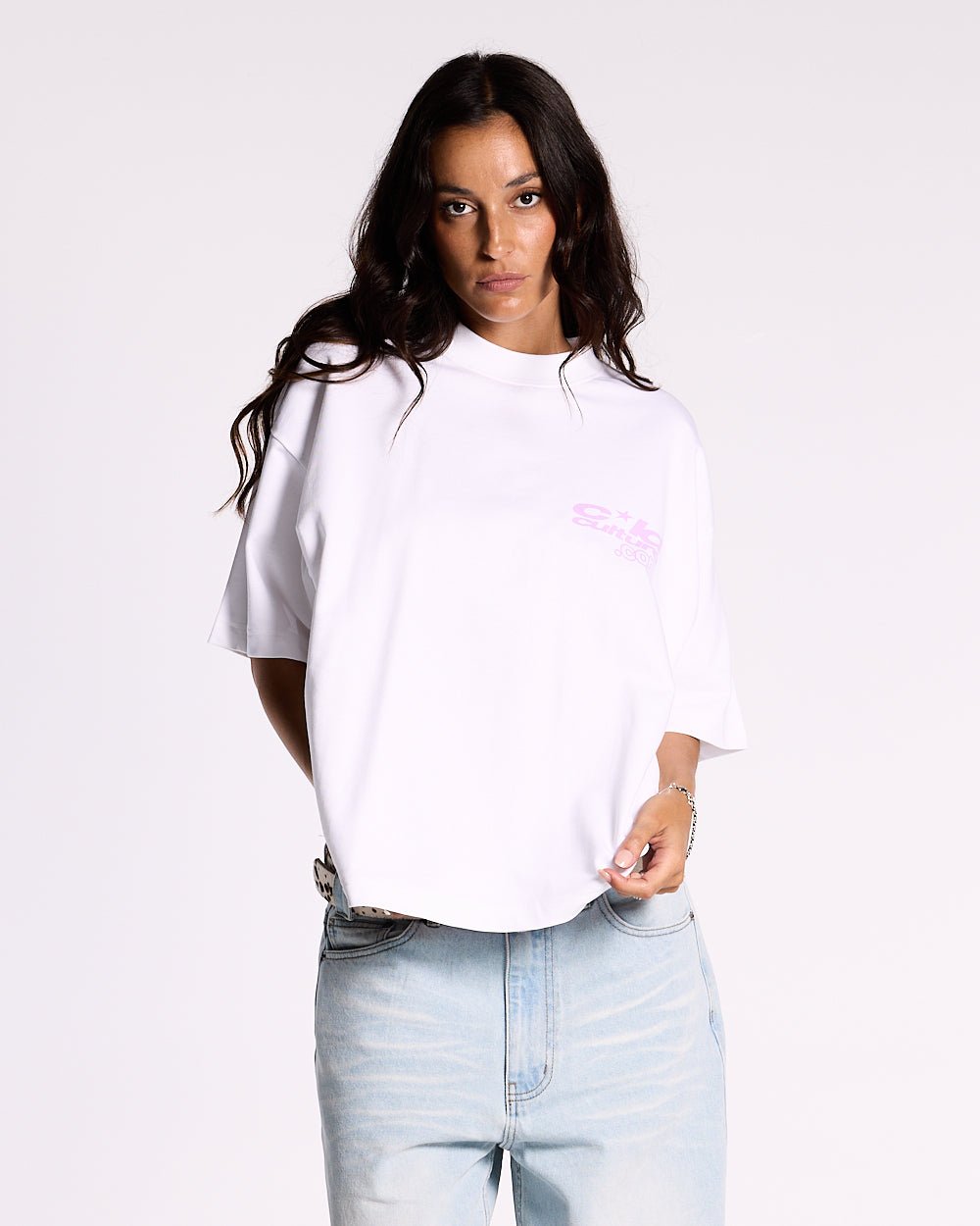 LACE UP TEE WEISS