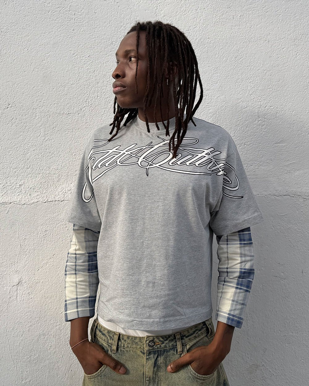 SCRIPT DOUBLE LANGARM HEATHER GREY