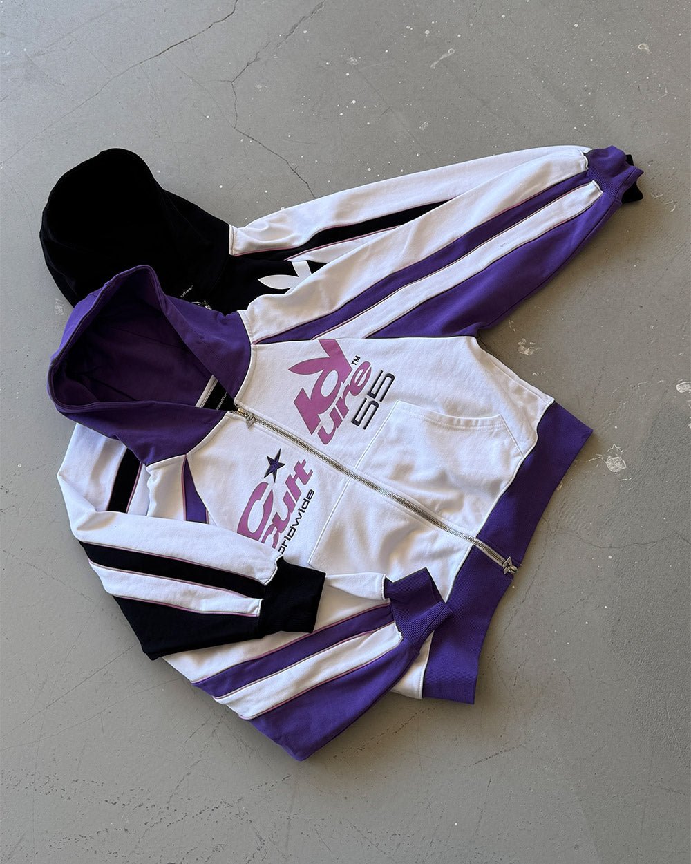 TEASE ME ZIP HOODIE SCHWARZ & GRAU