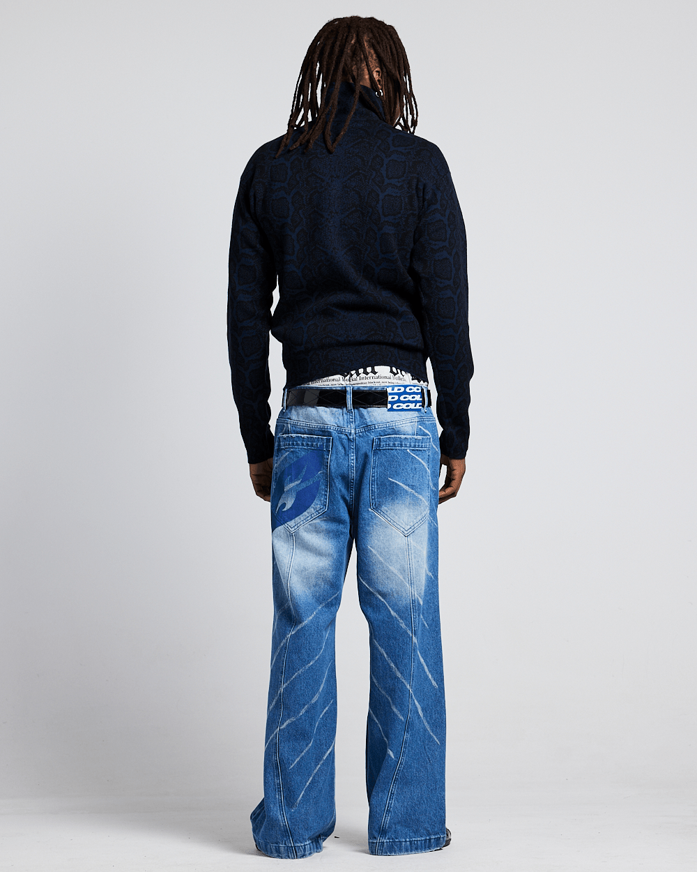 SNAKE ZIP KNIT DUNKELBLAU