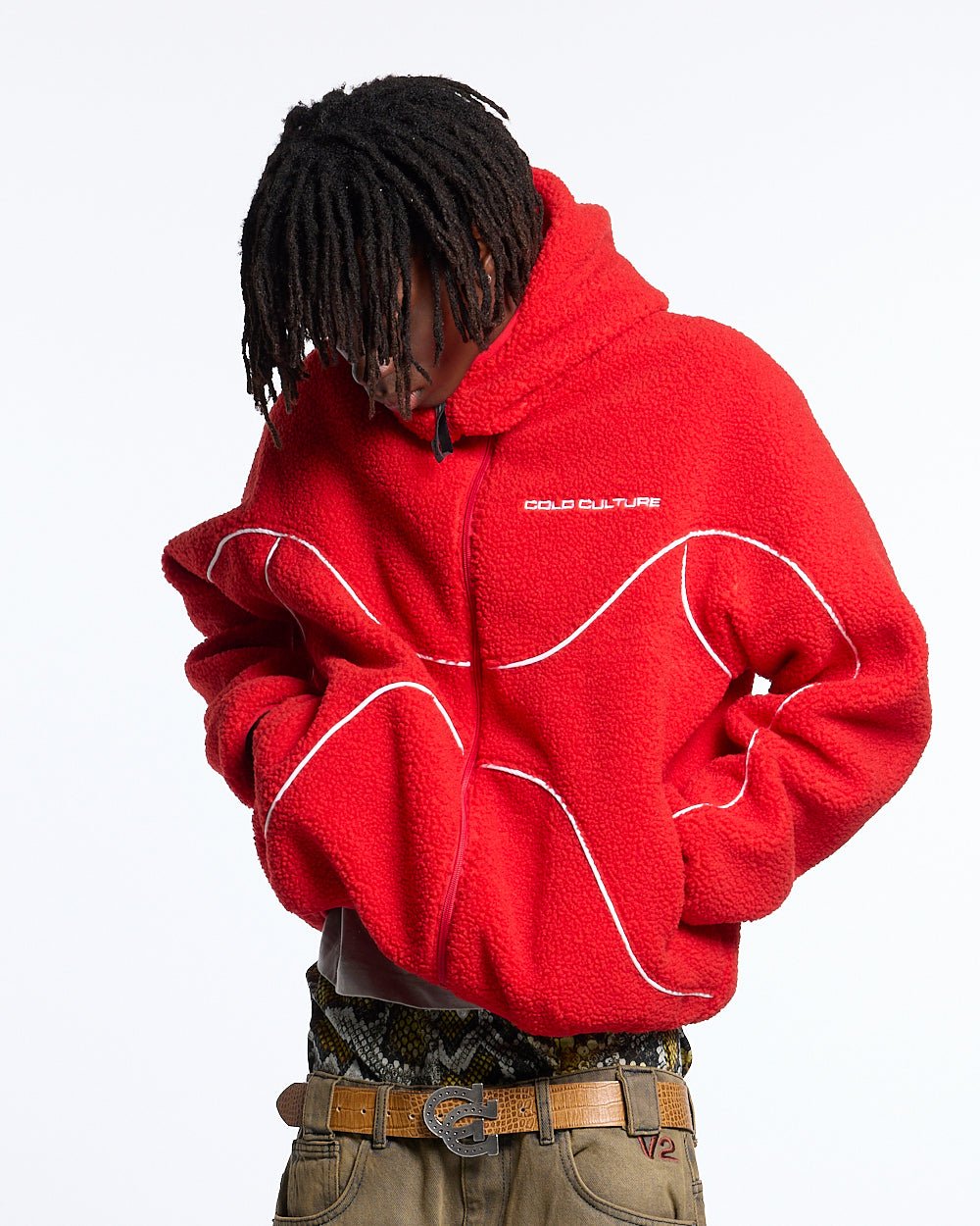 KEIN RISIKO FLEECE JACKE LEUCHTEND ROT