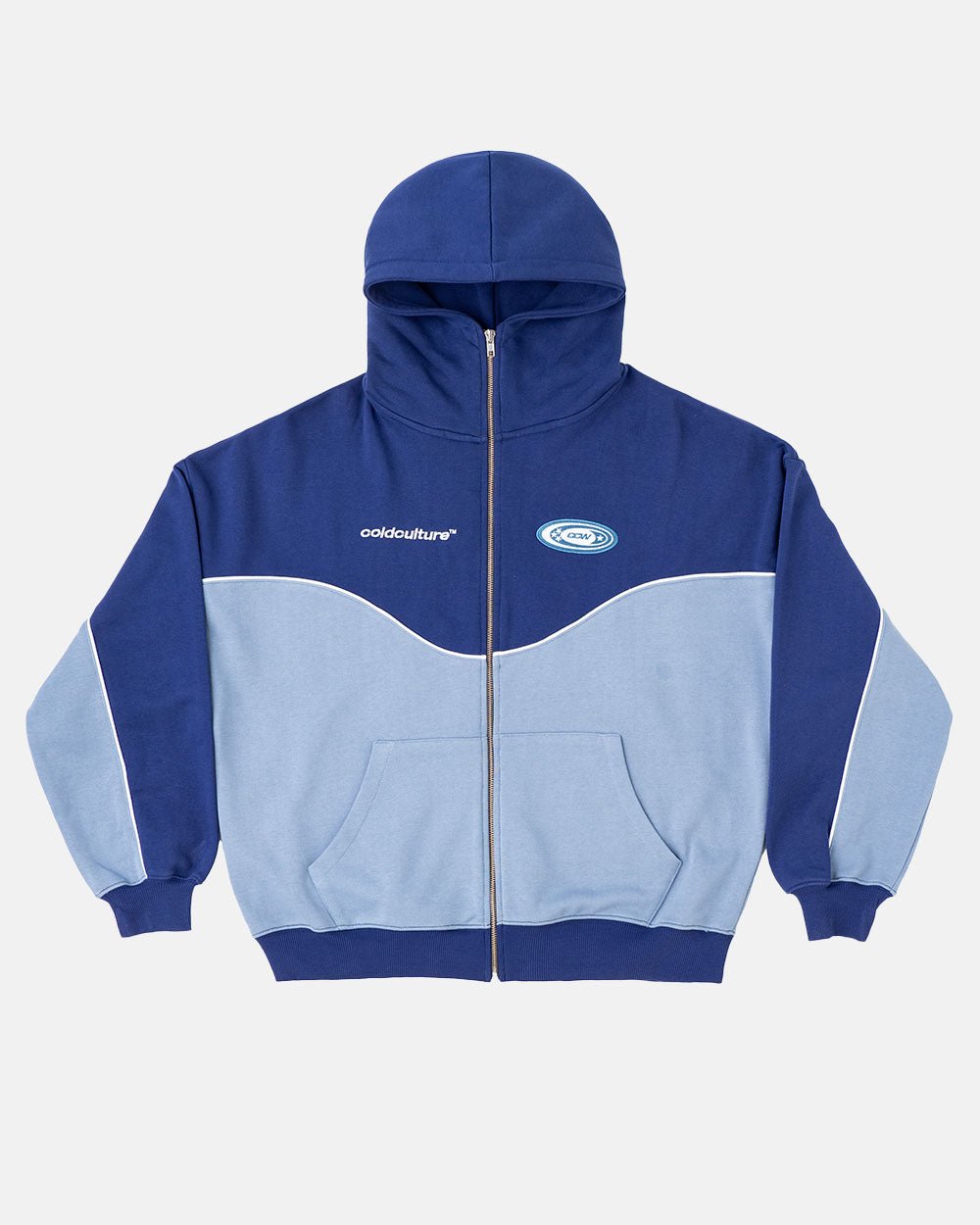 KEIN RISIKO ZIP-HOODIE BLAU SKALA