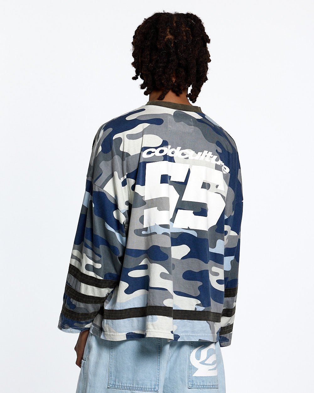 TORHÜTER LANGÄRMELIGES HOCKEY-T-SHIRT BLAU CAMO