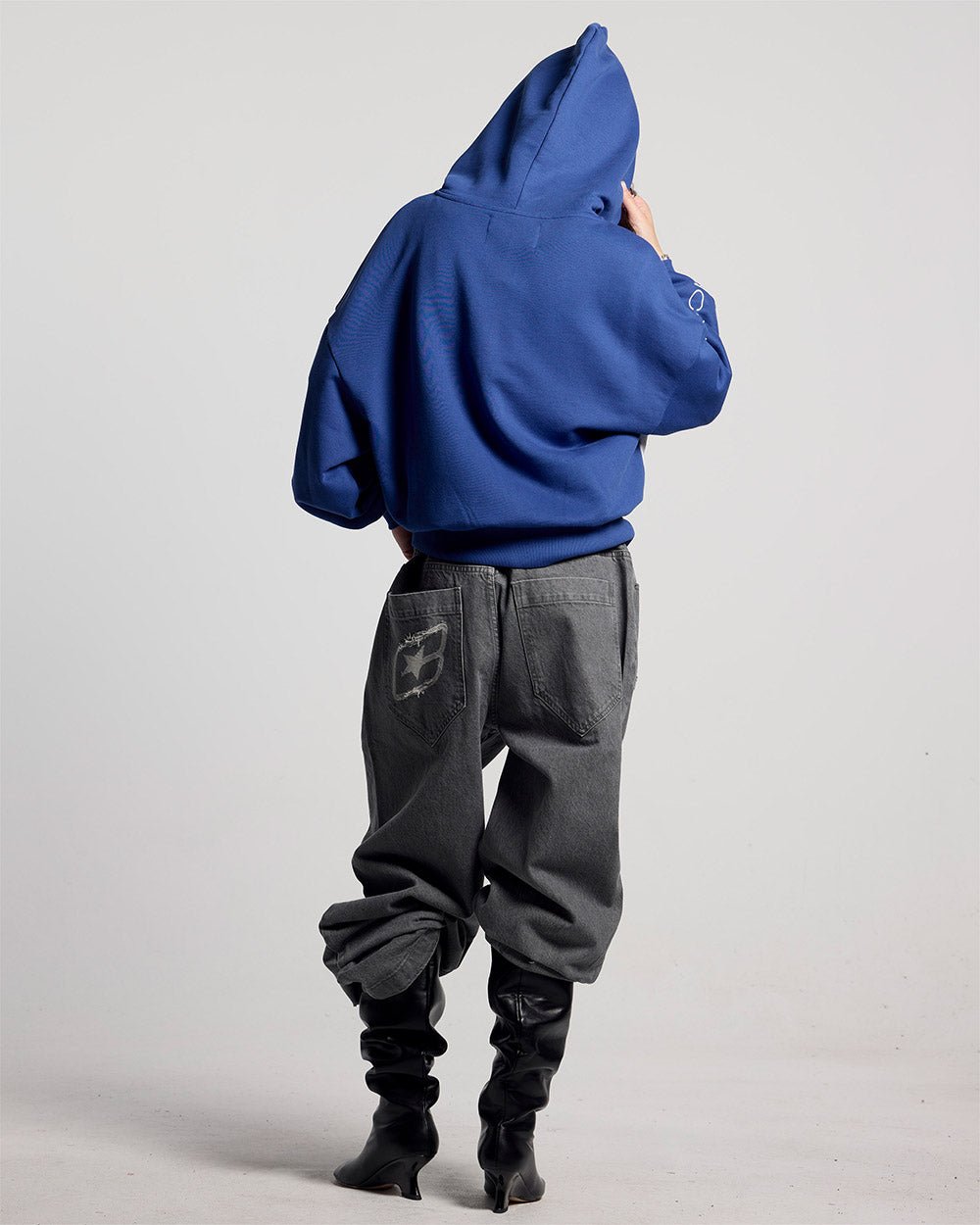 PRESTIGE ZIP HOODIE BLAU & WEIß