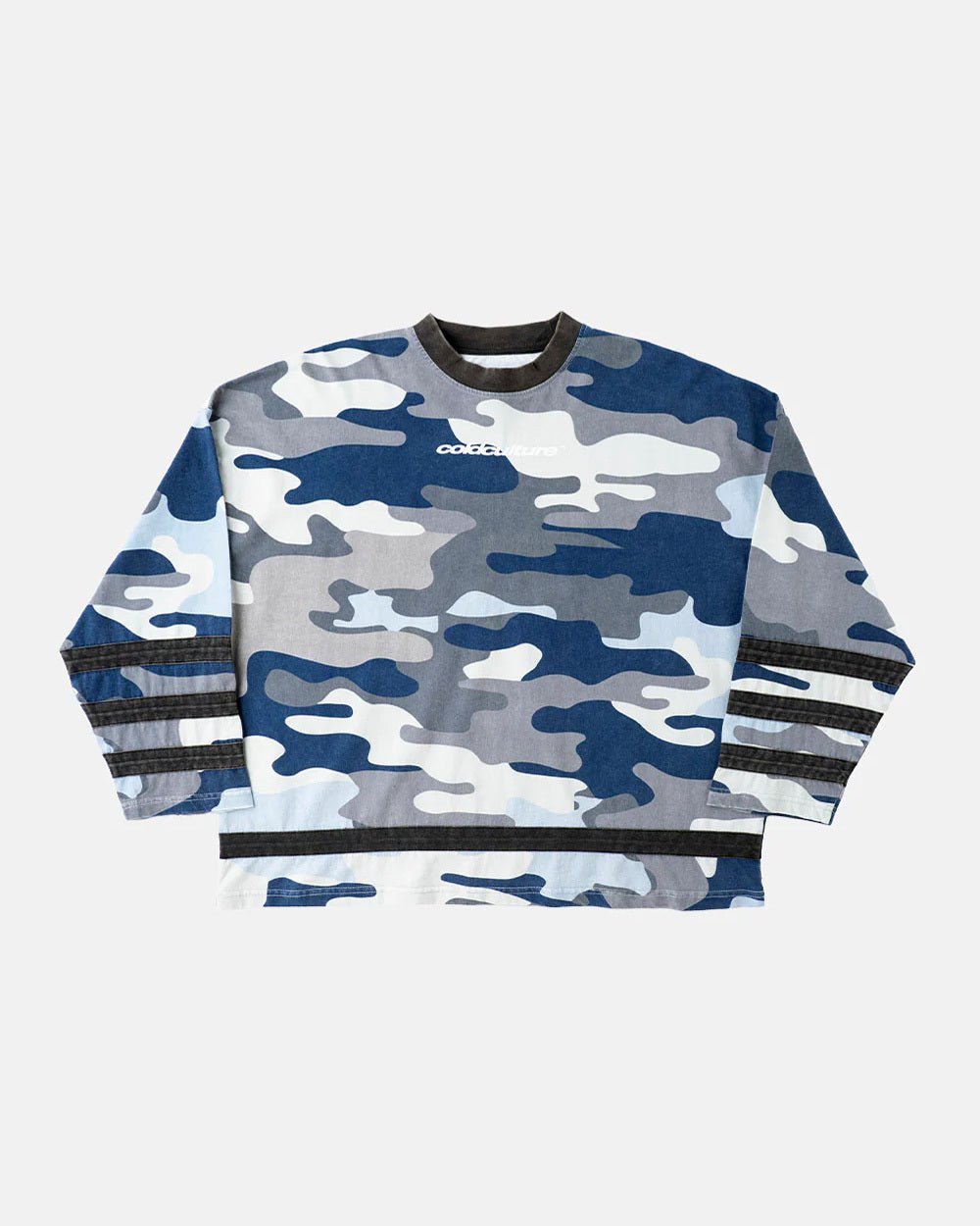 TORHÜTER LANGÄRMELIGES HOCKEY-T-SHIRT BLAU CAMO